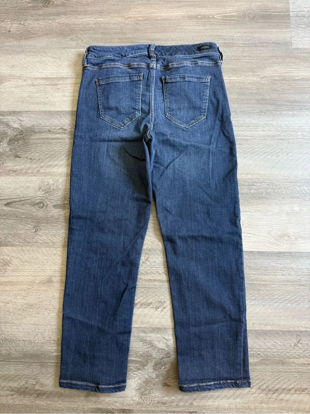 Liverpool Crop Straight Jeans 6 Dark Wash Stretchy Streetwear - Picture 7 of 12